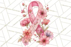 Watercolor Pink Ribbon Clipart, Breast Cancer Awareness PNG Product Image 5