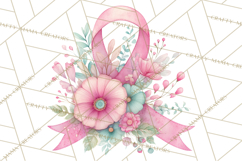 Watercolor Pink Ribbon Clipart, Breast Cancer Awareness PNG Product Image 5