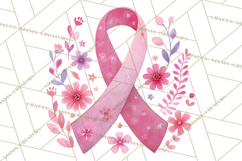 Watercolor Pink Ribbon Clipart, Breast Cancer Awareness PNG Product Image 2