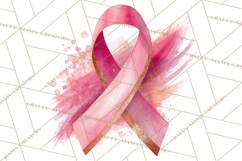 Watercolor Pink Ribbon Clipart, Breast Cancer Awareness PNG Product Image 3