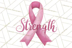Watercolor Pink Ribbon Clipart, Breast Cancer Awareness PNG Product Image 3