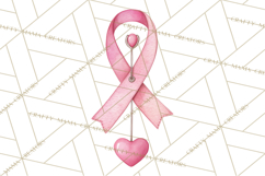 Watercolor Pink Ribbon Clipart, Breast Cancer Awareness PNG Product Image 2