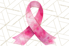 Watercolor Pink Ribbon Clipart, Breast Cancer Awareness PNG Product Image 3
