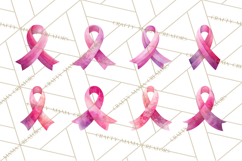 Watercolor Pink Ribbon Clipart, Breast Cancer Awareness PNG Product Image 4