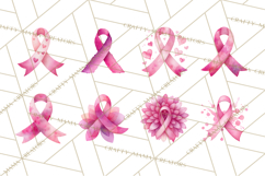 Watercolor Pink Ribbon Clipart, Breast Cancer Awareness PNG Product Image 5