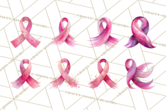 Watercolor Pink Ribbon Clipart, Breast Cancer Awareness PNG Product Image 6