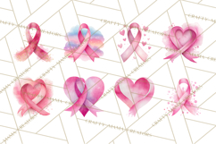 Watercolor Pink Ribbon Clipart, Breast Cancer Awareness PNG Product Image 7