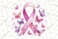 Watercolor Pink Ribbon Clipart, Breast Cancer Awareness PNG Product Image 3