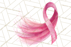 Watercolor Pink Ribbon Clipart, Breast Cancer Awareness PNG Product Image 5