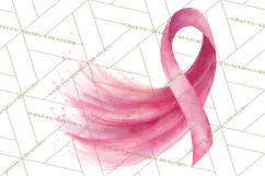 Watercolor Pink Ribbon Clipart, Breast Cancer Awareness PNG Product Image 5