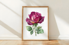 Watercolor Pink Rose Clipart Product Image 3