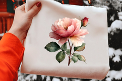 Watercolor Pink Rose Flower Clipart Product Image 2