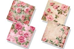 Watercolor Pink Roses Seamless Digital Paper Bundle Product Image 6
