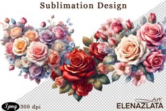 Watercolor pink roses flower Clipart. sublimation Product Image 1
