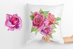 Watercolor Pink roses Flower Clipart Product Image 9