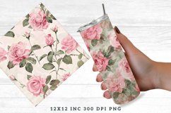 Watercolor Pink Roses Seamless Digital Paper Bundle Product Image 4