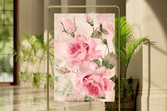Watercolor Pink Roses Seamless Digital Paper Bundle Product Image 5