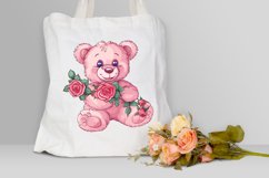 Watercolor Pink Teddy Bear Clipart Bundle Product Image 5