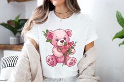 Watercolor Pink Teddy Bear Clipart Bundle Product Image 3