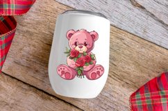 Watercolor Pink Teddy Bear Clipart Bundle Product Image 4