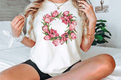 Watercolor Pink Tulip Wreaths Clipart Bundle Product Image 2