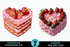 Watercolor Pink Valentines Design Clipart Product Image 1