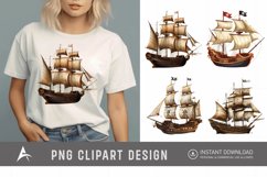 Watercolor Pirate Ship Clipart Product Image 1