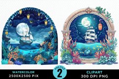 Watercolor Pirates Cove Exquisite Clipart Product Image 1