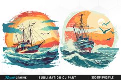 Watercolor Ship Pirates Cove Exquisite Clipart Product Image 1