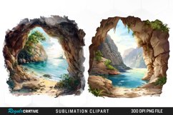 Watercolor Pirates Cove PNG Set Clipart Product Image 1