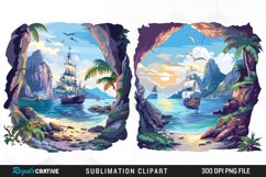 Watercolor Ship Pirates Cove Exquisite Clipart Product Image 1