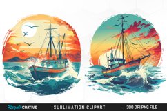 Watercolor Ship Pirates Cove Exquisite Clipart Product Image 1