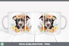 GorgeousWild Flowers Pit Bulls Mug Wrap design.