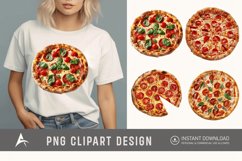 Watercolor Pizza Clipart Product Image 1