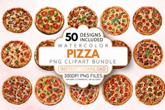Watercolor Pizza Clipart Bundle Product Image 1