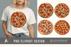 Watercolor Pizza Clipart Product Image 1