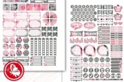 Printable Life Planner Stickers Watercolor Anemone & Blush Product Image 2