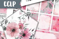 Printable Life Planner Stickers Watercolor Anemone & Blush Product Image 1