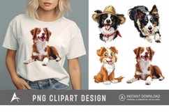 Watercolor Playful Farm Dog Clipart Product Image 1