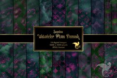 Watercolor Plum Damask Digital Paper Product Image 1