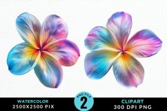 Watercolor Plumeria Flower Artwork Clipart Product Image 1