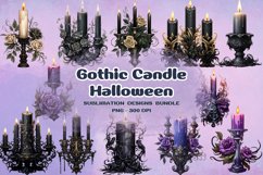 Gothic Candle Halloween Clipart sublimation Product Image 1