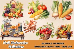 Watercolor Fall Decor Clipart, Autumn, Thanksgiving clipart Product Image 1