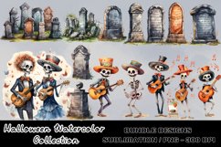 Skeleton spooky clipart, Halloween Elements Sublimation Product Image 1