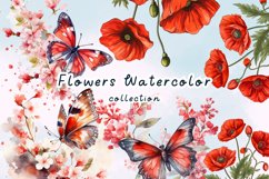 Red Flower Watercolor Sublimation Product Image 1