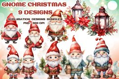 Gnome Christmas winter watercolor clipart Product Image 1