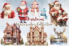 Watercolor Christmas Clipart Bundle Sublimation Product Image 1