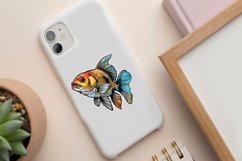 Watercolor Fish Sticker Clipart Bundle Product Image 4