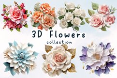 3D Flowers Sublimation Clipart Product Image 1