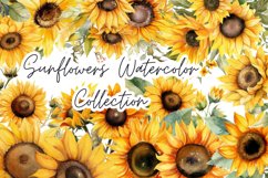 Rustic Watercolor Sunflower Sublimation Clipart Product Image 1